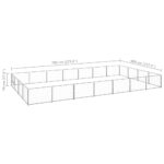 Hondenkennel 28 m² staal zilverkleurig - Afbeelding 5