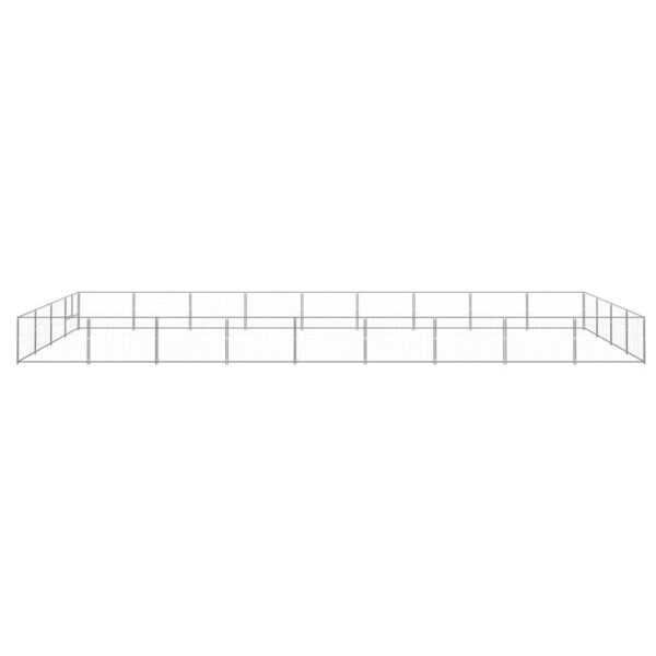 Hondenkennel 36 m² staal zilverkleurig