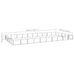 Hondenkennel 50 m² staal zwart - Afbeelding 5