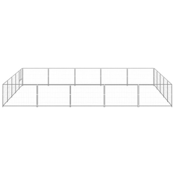 Hondenkennel 25 m² staal zilverkleurig