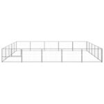 Hondenkennel 25 m² staal zilverkleurig - Afbeelding 2