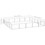 Hondenkennel 25 m² staal zilverkleurig - Afbeelding 5