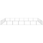 Hondenkennel 35 m² staal zilverkleurig