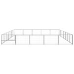Hondenkennel 35 m² staal zilverkleurig - Image 2