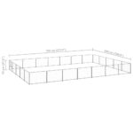 Hondenkennel 35 m² staal zilverkleurig - Image 5