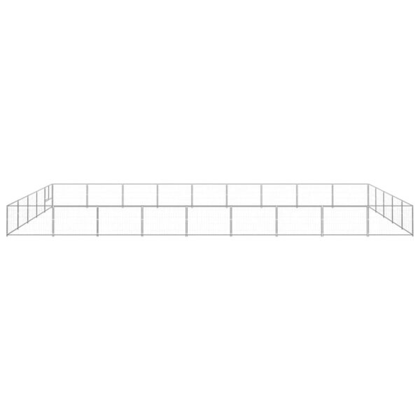 Hondenkennel 45 m² staal zilverkleurig