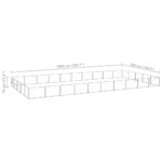 Hondenkennel 50 m² staal zilverkleurig - Afbeelding 5