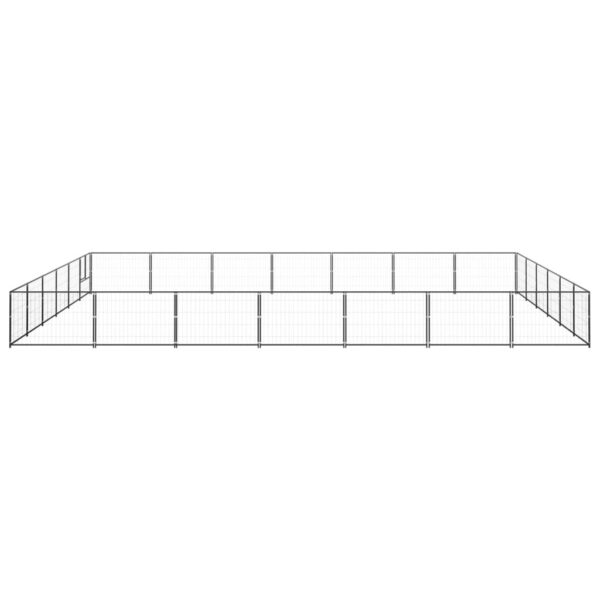 Hondenkennel 42 m² staal zwart