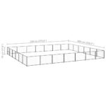 Hondenkennel 42 m² staal zwart - Afbeelding 5