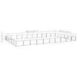 Hondenkennel 60 m² staal zwart - Image 5