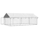 Hondenkennel voor buiten met dak 400x200x150 cm – Image 4