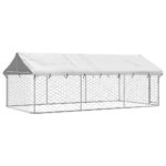 Hondenkennel voor buiten met dak 400x200x150 cm – Image 6
