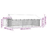 Hondenkennel voor buiten met dak 400x200x150 cm – Image 10