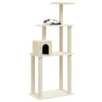 Kattenkrabpaal met sisal krabpalen 147 cm crèmekleurig – Image 2