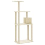 Kattenkrabpaal met sisal krabpalen 147 cm crèmekleurig – Image 5