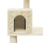 Kattenkrabpaal met sisal krabpalen 147 cm crèmekleurig – Image 6