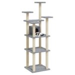 Kattenmeubel met sisal krabpalen 171 cm lichtgrijs - Afbeelding 2