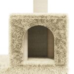 Kattenmeubel met sisal krabpalen 188 cm crèmekleurig - Afbeelding 6
