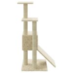 Kattenmeubel met sisal krabpalen 92 cm crèmekleurig – Image 5