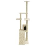 Kattenmeubel met sisal krabpalen 155 cm crèmekleurig – Image 4