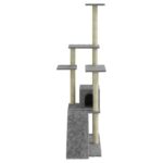 Kattenmeubel met sisal krabpalen 155 cm lichtgrijs – Image 4