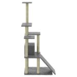 Kattenmeubel met sisal krabpalen 155 cm lichtgrijs – Image 5