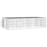 Konijnenkooi met 2 panelen 220x110x55 cm gegalvaniseerd ijzer - Afbeelding 3