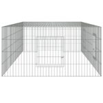 Konijnenkooi met 2 panelen 220x110x55 cm gegalvaniseerd ijzer - Afbeelding 4