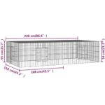 Konijnenkooi met 2 panelen 220x110x55 cm gegalvaniseerd ijzer - Afbeelding 6