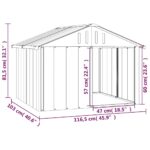 Hondenhok 116,5x103x81,5 cm gegalvaniseerd staal grijs – Image 5