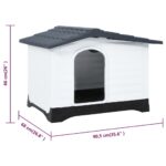 Hondenhok 90,5x68x66 cm polypropeen grijs – Image 7