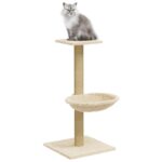 Kattenmeubel met sisal krabpaal 74 cm crèmekleurig - Afbeelding 2