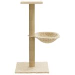Kattenmeubel met sisal krabpaal 74 cm crèmekleurig - Afbeelding 4