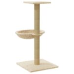 Kattenmeubel met sisal krabpaal 74 cm crèmekleurig - Afbeelding 5