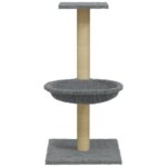 Kattenmeubel met sisal krabpaal 74 cm lichtgrijs - Image 3
