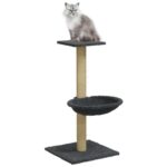 Kattenmeubel met sisal krabpaal 74 cm donkergrijs - Afbeelding 2