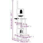 Kattenmeubel vloer tot plafond 277-303 cm crèmekleurig – Image 8