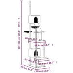 Kattenmeubel vloer tot plafond 277-303 cm lichtgrijs - Afbeelding 8