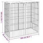 Hondenkennel 6 panelen 50 x 100 cm gepoedercoat staal zwart – Image 5