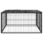 Hondenkennel 4 panelen 100x50 cm gepoedercoat staal zwart - Image 2