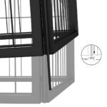 Hondenkennel 4 panelen 100x50 cm gepoedercoat staal zwart - Image 4