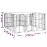 Hondenkennel 4 panelen 100x50 cm gepoedercoat staal zwart - Image 5