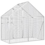 Volière 179x100x185 m aluminium zilverkleurig – Image 4