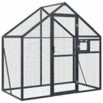 Volière 179x100x185 m aluminium antracietkleurig