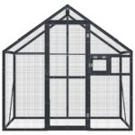Volière 179x100x185 m aluminium antracietkleurig - Afbeelding 2