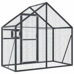 Volière 179x100x185 m aluminium antracietkleurig - Afbeelding 4