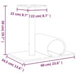 Kattenmeubel met tunnel 60x34,5x50 cm lichtgrijs – Image 6