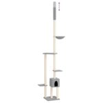 Kattenmeubel vloer tot plafond 258,5-284,5 cm lichtgrijs - Afbeelding 5