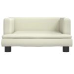 Hondenmand 60x40x30 cm kunstleer crèmekleurig – Image 2