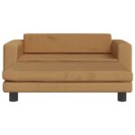 Hondenmand met verlengstuk 100x50x30 cm fluweel bruin – Image 2
